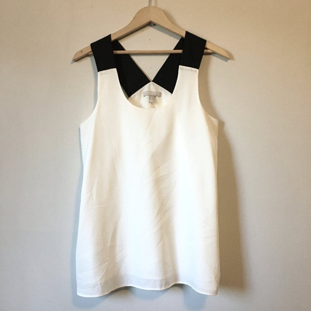 Banana Republic Bi-Layer Chiffon Tank Top Black Band Shoulder Strap Small